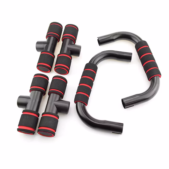 Pushup per diapositive per allenatore con impugnature in schiuma all'ingrosso, barra per push up multiuso rossa